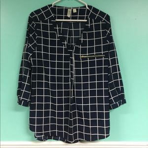 NWOT Tacera Blouse Navy